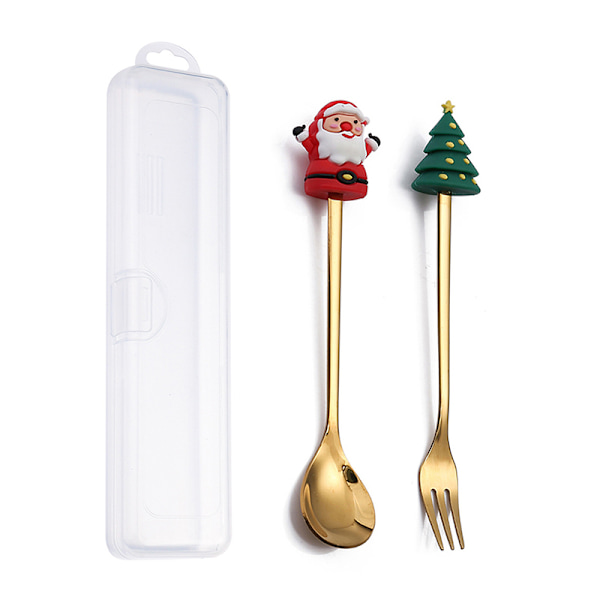 SET Joululahja lusikkahaarukkasarja Elk Tree Dessert Sp C