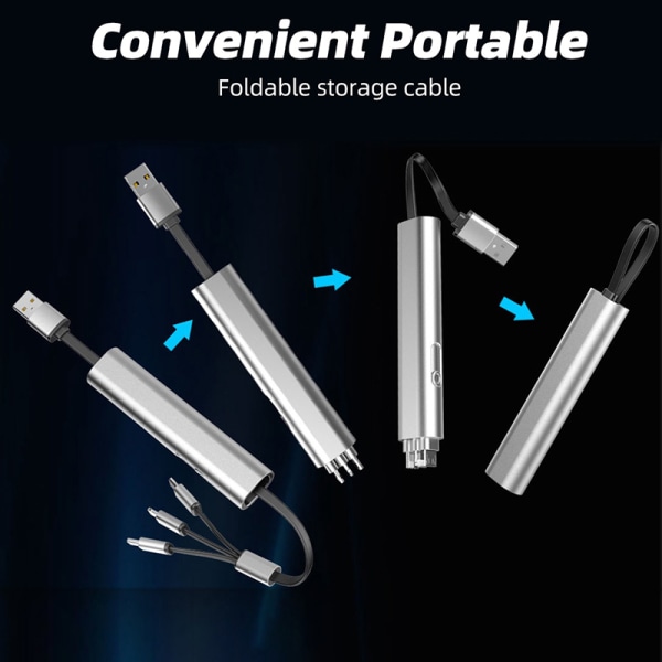 USB-opladningskabel til Micro USB Type-C 3A 3-i-1 Blue