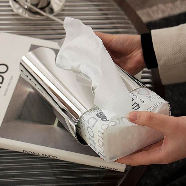 Nordic Luxury Rustfritt Stål Tissue Box for Living Room Deskto