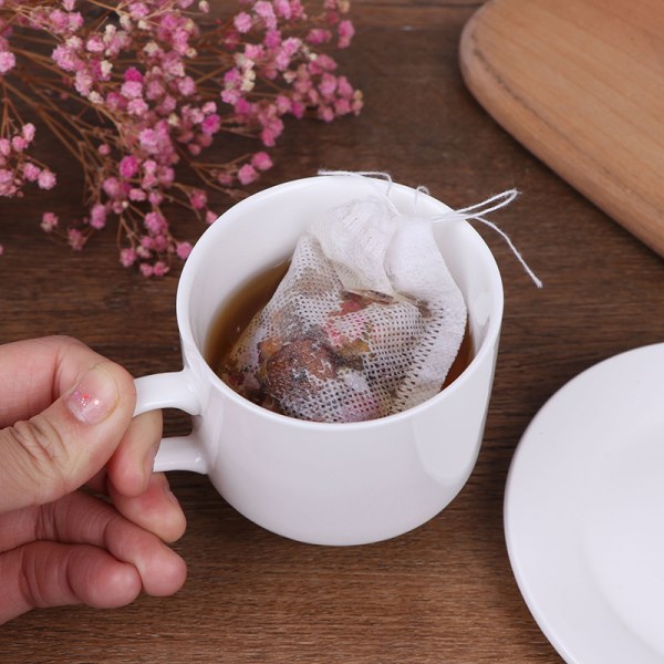 100st/lot Påsar Tepåsar Infuser Med String Heal Seal 7 x 9cm