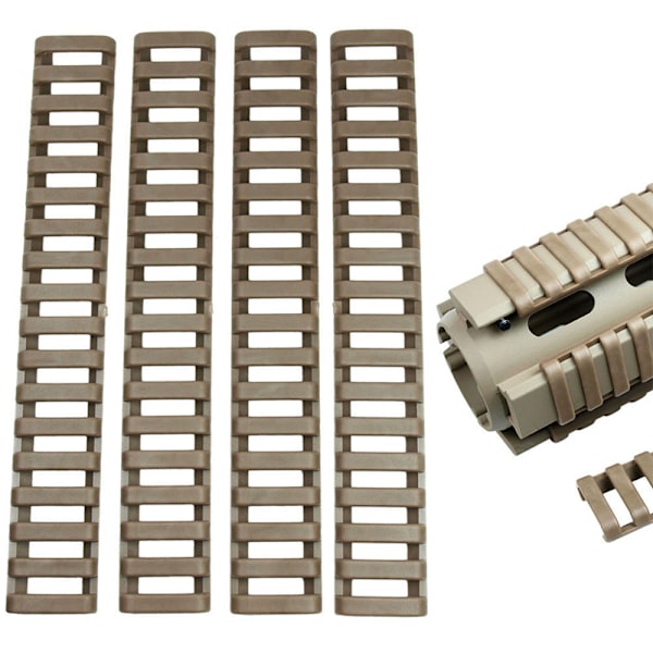 4 stk Gummiskinnedeksler Plaststigeform For Handguard Pro Black