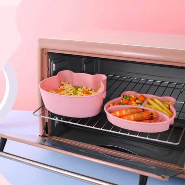 School Kids Double Bento Lunch Box Leakproof Cartoon Anime Con Pink