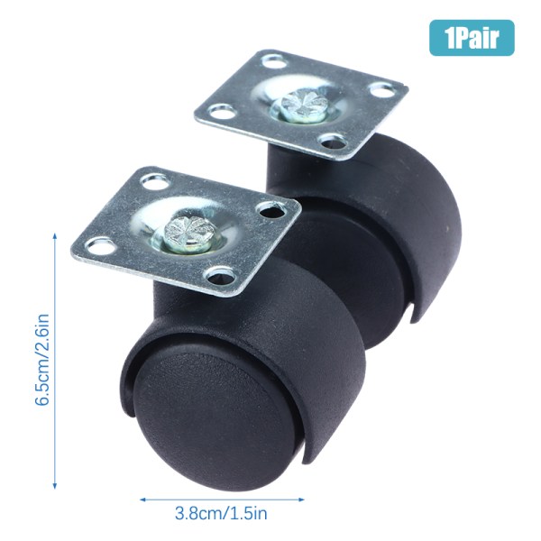 1 pari 1,5 tuuman universal pyörivä pyörätuoli B 1Pair