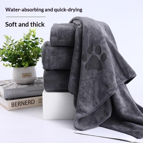 Mikrofiber kæledyrsbadehåndklæde broderet superblødt absorberende håndklæde