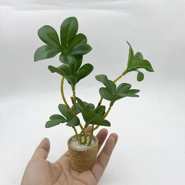 1 st 1/6 Skala Dockhus Grön Krukväxt Bonsai Mini Fairy Garden A2