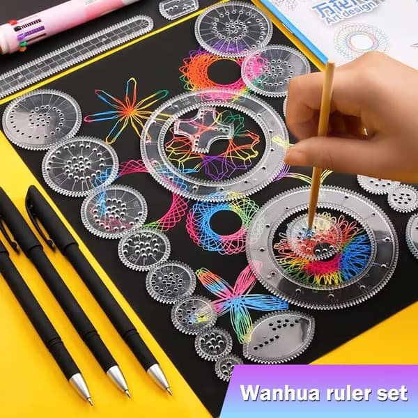 22 st ritningsleksaker set geometrisk linjal matematisk roulett Dr