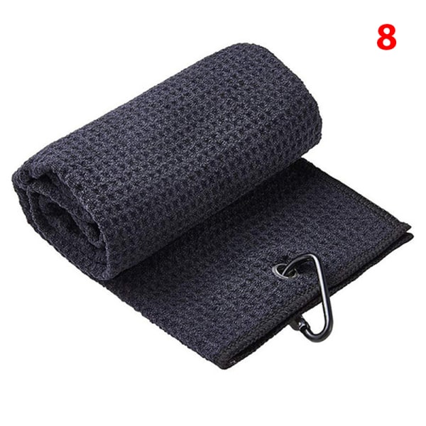 30x50cm golfhåndkle med krok 4farget mikrofiberstoff for golf Black