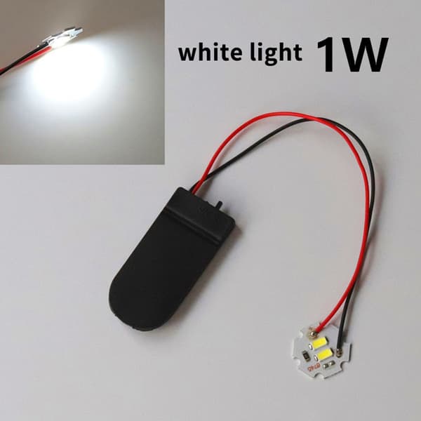 Lampeperle Lysende Lille Pære/Batteriboks Sæt Til Fremstilling White light 1