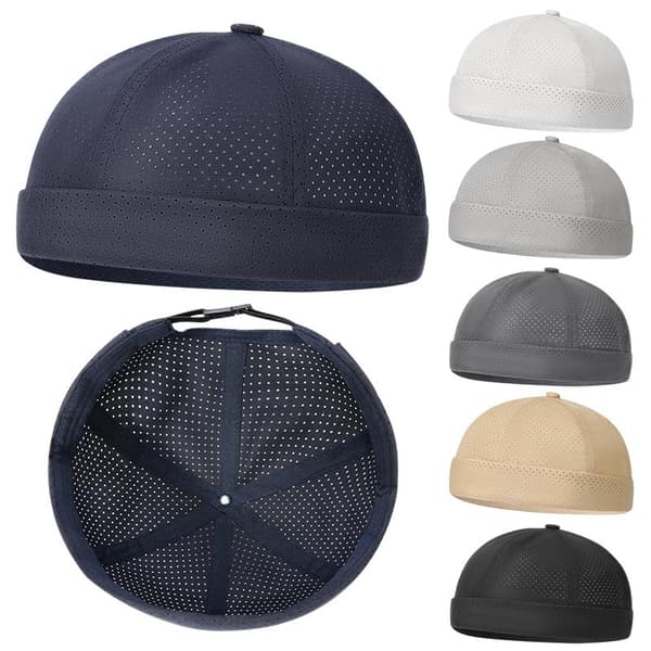 Mode Retro Enfärgad Brättlös Docker-keps Snabbtorkande Justerbar Light gray