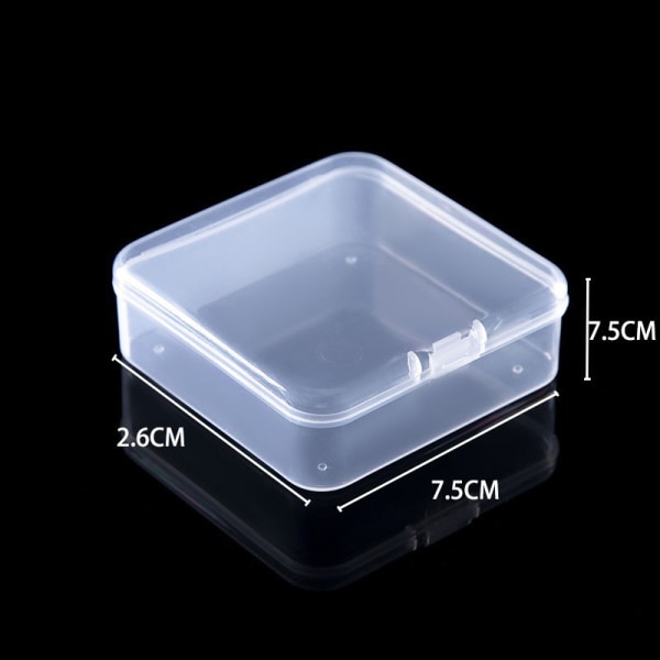 Mini firkantede æsker Klar plast smykker opbevaring sag Container D