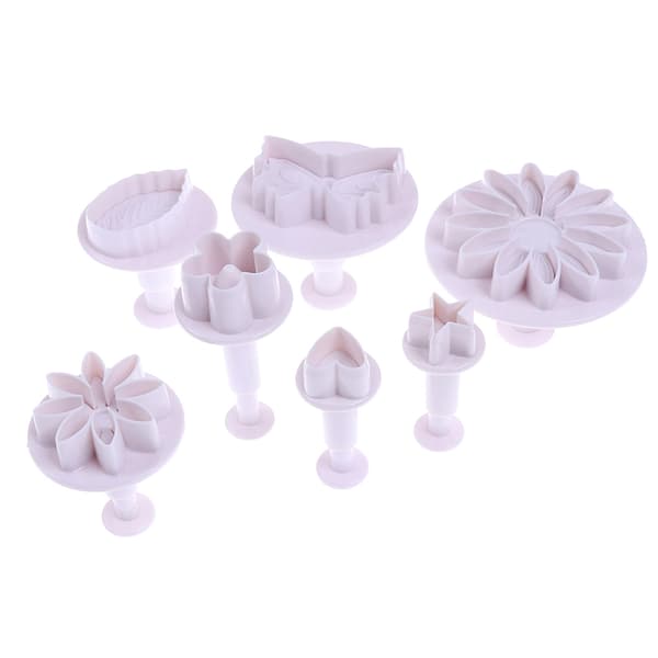 Plast Flower Fondant Cake Tools Sugar Craft Plunger ter Bakin E