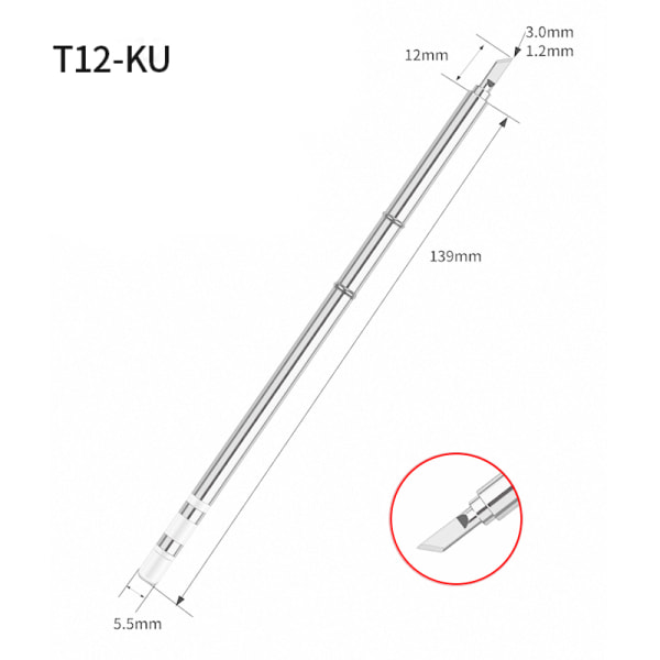 T12 Elektriske loddekolbespidser T12-K B2 BC2 ILS JL02 D24 KF F KU