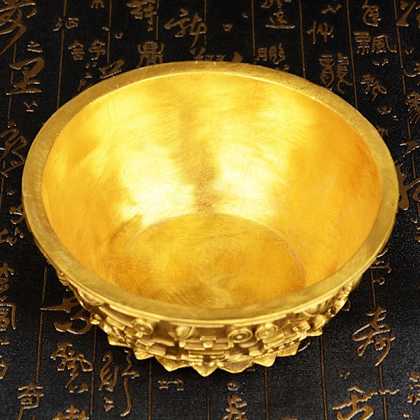 Skål tilbyder Basin Vandskat Feng Shui Frugtalter Gyldent