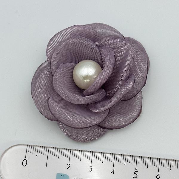1 Stk 5 cm Mesh Gaze Blomster Til DIY Bryllupsfest Tøj Sko Purple