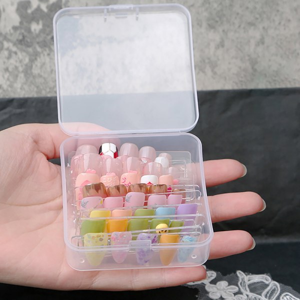 Falske Nail Tips Nail Art Oppbevaringsboks Container Tomme Nail Tips B