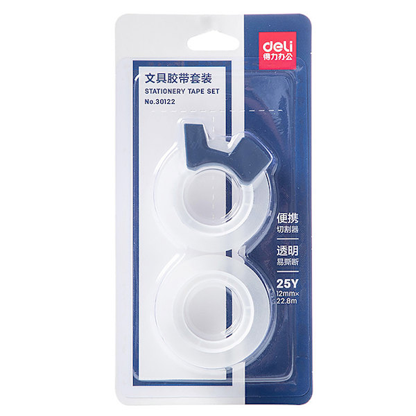 2 ST Transparent självhäftande tejp med ter Set 12mm För packning Se