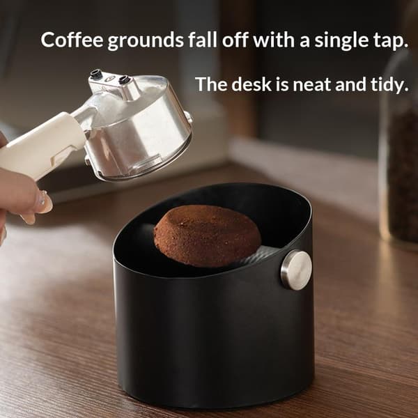 Kaffeboks for espressogruter, sklisikker espresso Black