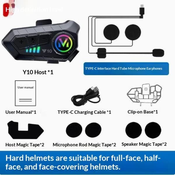MOFOX Y12 Pro Motorcykelhjelm Intercom Headset Med Musikdeling 1