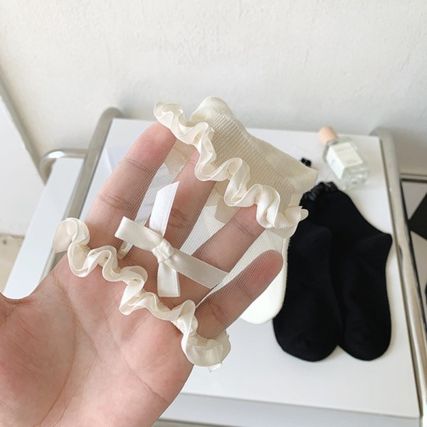 Vår och sommar enfärgade strumpor Barns Medium Tube Spets White