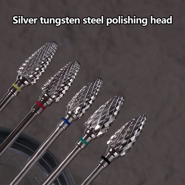 Tungsten Steel Nail Art Drill Bit Gel Pedicure Fjernelse Rotary M F Radium color