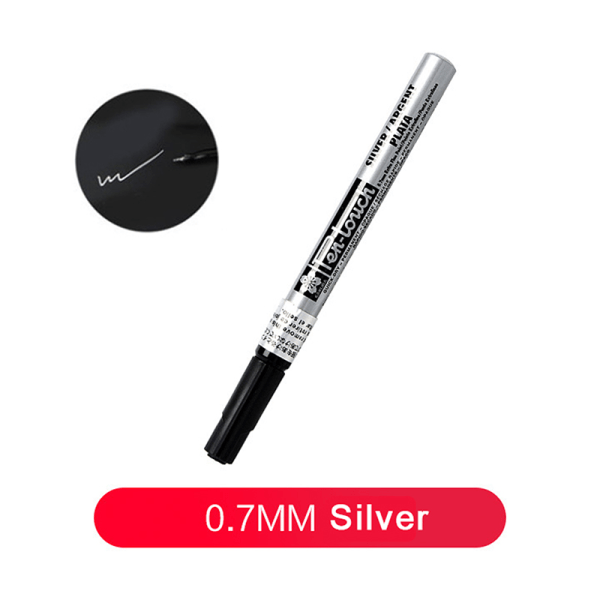 Hvid Sølv Guld Permanent Metallic Marker Penne 0,7/1,0/2,0 mm Silver 0.7mm