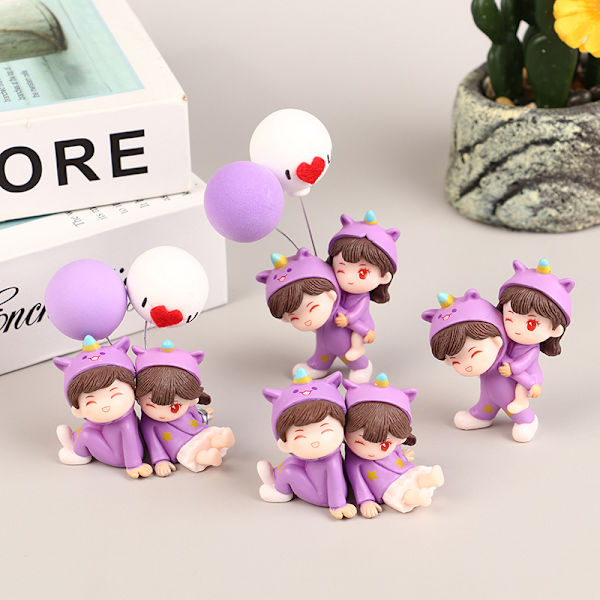 1Pair e Creative Cartoon Purple Pyjama Pariskunta Auton koristelu O C