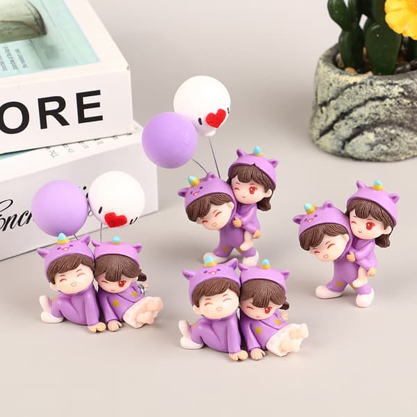 1Par e Creative Cartoon Purple Pyjamas Parbildekoration O B