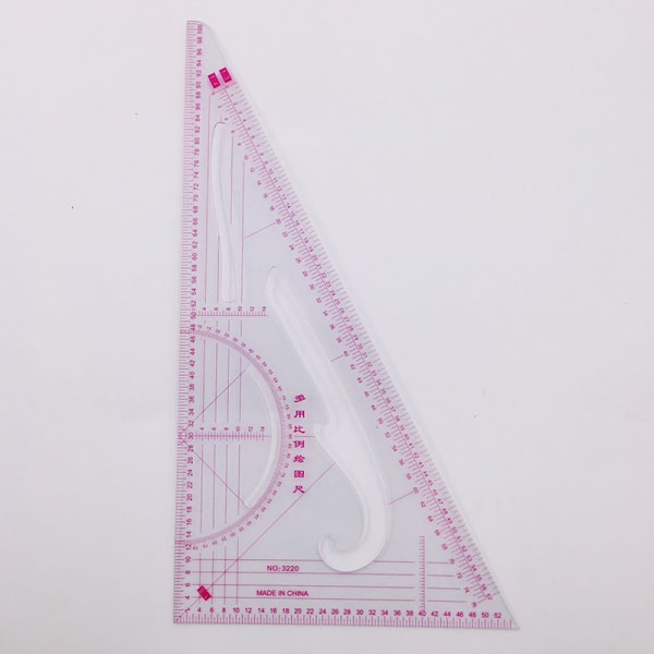 Multifunktions trekantet lineal Mål Plast Dressmaki Triangle Ruler