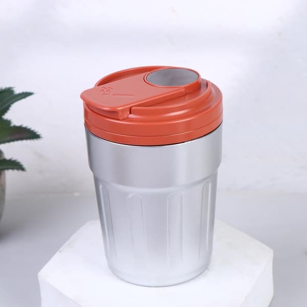 Ny Bilaskkopp Kreativ Kaffekoppsstil Bilaskkopp Med Lock Orange