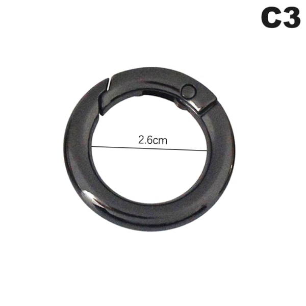 Spring Gate O Ring, der kan åbnes Nøglering Nøgle Lædertaske Håndtaske Bel C3