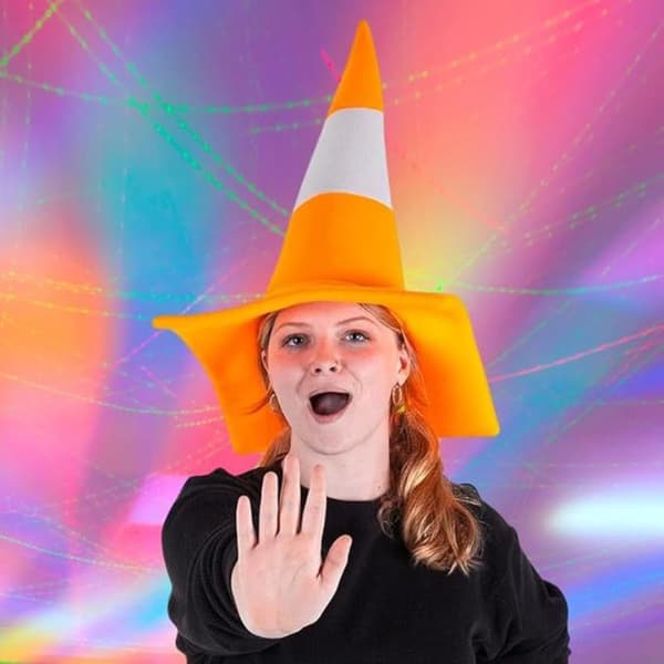 1 STK Trafikkegle Hat Halloween Kostume Tilbehør Til Fødselsdag
