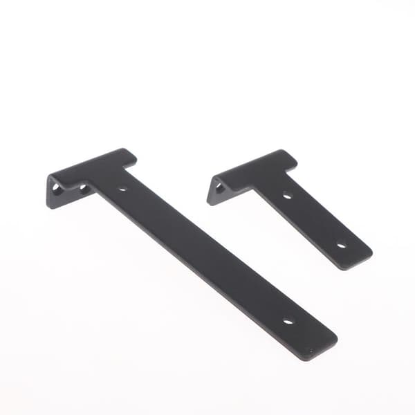 1 set kraftiga hyllkonsoler L-formad skiljeväggsstöd Black 26x200mm
