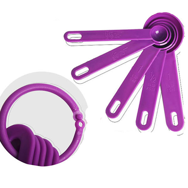 5st Bakning Matlagningsredskap Plast Mätsked Mätsnutt Purple
