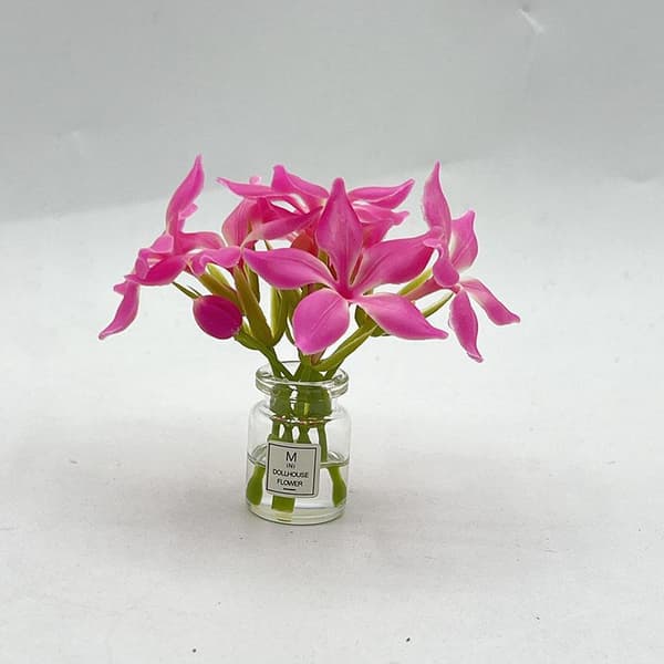1 st 1:12 Skala Mini Blomster Glasflaska Bilprydnad Dockhus White