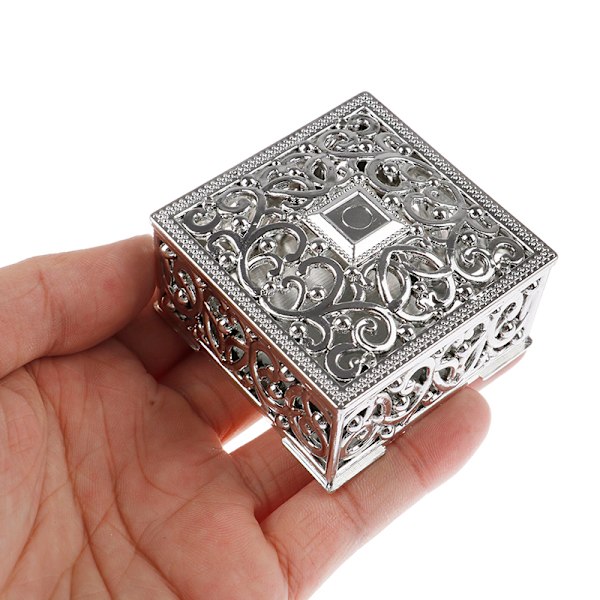 Plast Treasure Trinket Box Fyrkantig Godis Box Skattkista Vi Gold
