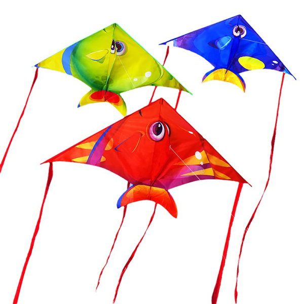 Barnas tegneserie Animal Kite Fargerik Tropical Fish Kite Flyi Blue