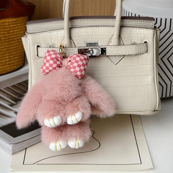 Mini Hair Bow Riipuslaukkuhihna Auton avaimenperä ja Bunny Couple P A3