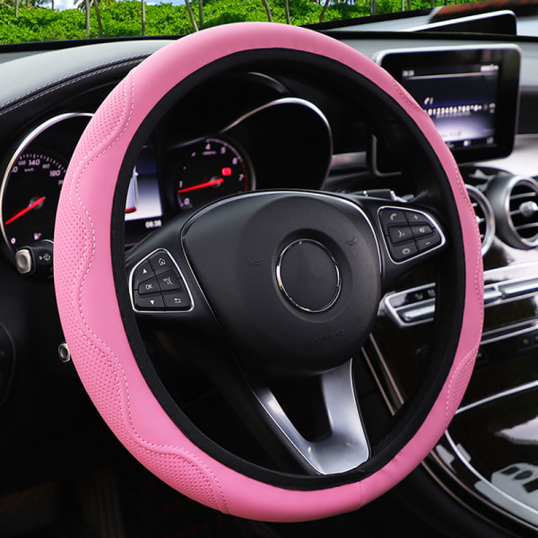 Ingen inre ring fiberläder präglad korrugerad elastisk styrning pink