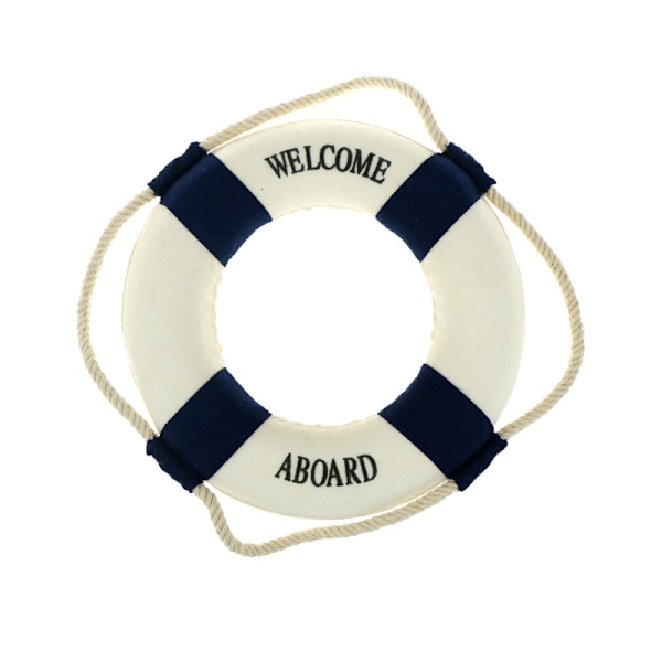 1 stk Velkommen ombord Nautical Lifebuoy Ring Boat Wall Hangin Blue