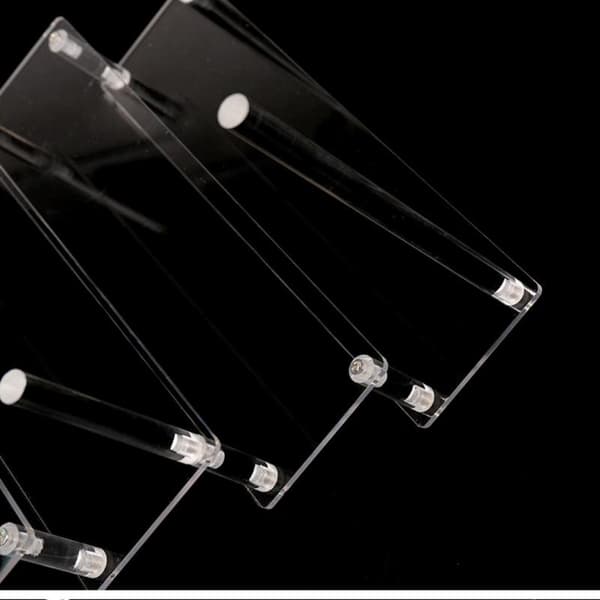 1 sett 20 cm 1-4 lag akryl utstillingsstativ trapesformet oppbevaring 3Layer 20x8cm