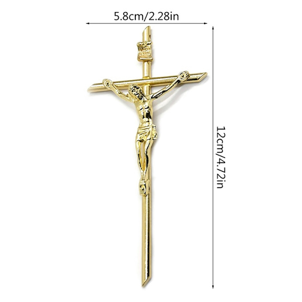 Kultainen Crucifix Wall Decor Handheld Metal Cross Blessing Sacred C