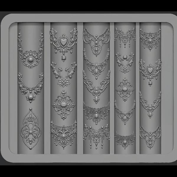 3D Silikon Neglekunstform Europeisk Stil Retro Mønsterdesign A2