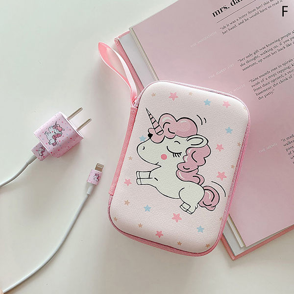 e Cartoon Frugt Blomstermønster Hovedtelefon Datakabel Opbevaringspose F