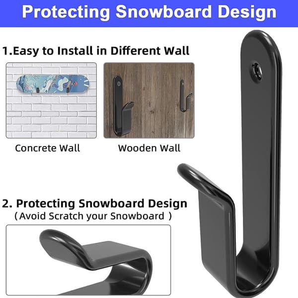 2 stk Horisontale Snowboard veggstativ