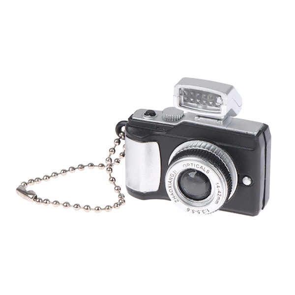 Mini digitalkamera modell 1:12 Dockhuskamera LED-blixtnyckel Black