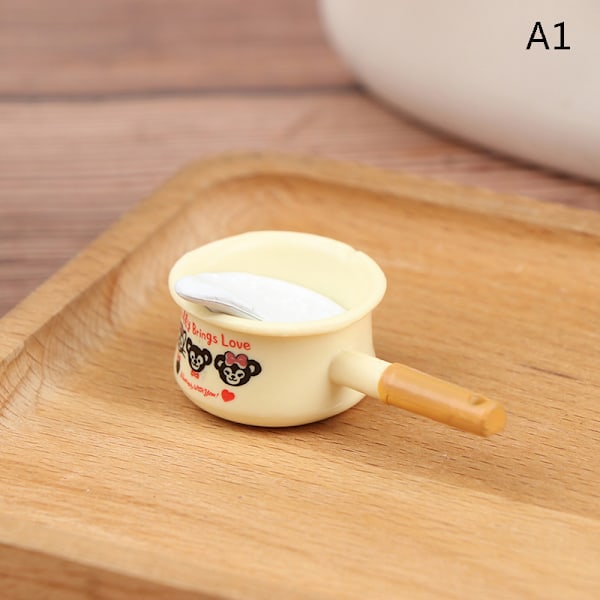 1:12 Nukkekodin pieni maitopannu hunajakannu Keittiön koristelu A A1