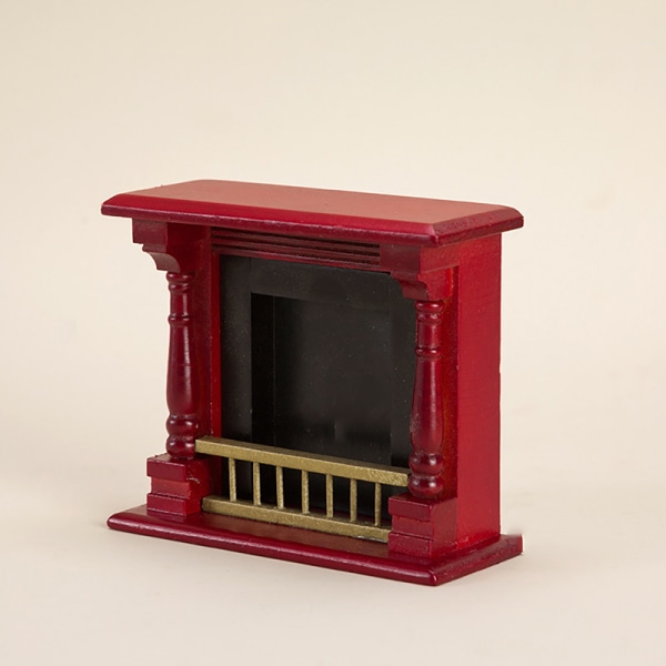 1/12 Dockhus Mini öppen spis Modell Dockhus Vardagsrumsmöbler Red