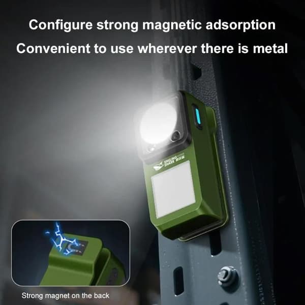 LED magnetisk lommelykt Black