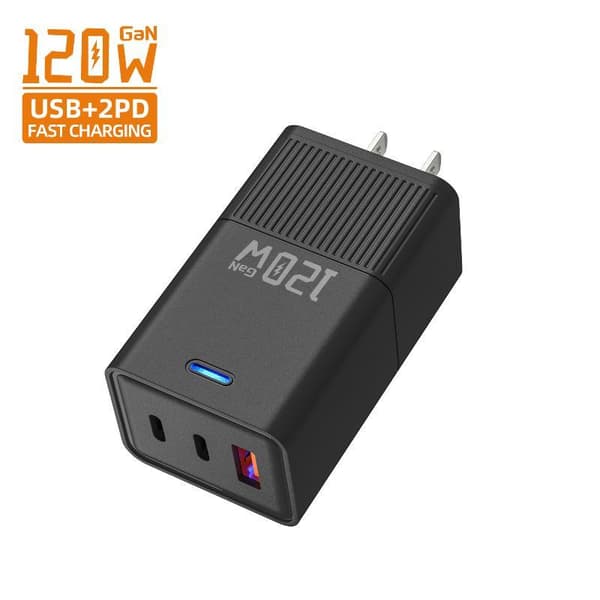 120W GaN vegglader med 2 PD 1 USB-porter hurtiglading for T A5