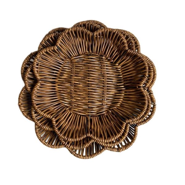 Håndvævet morgenmadsbrødbakke Tallerken Serveringsdisplaykurv R 25cm
